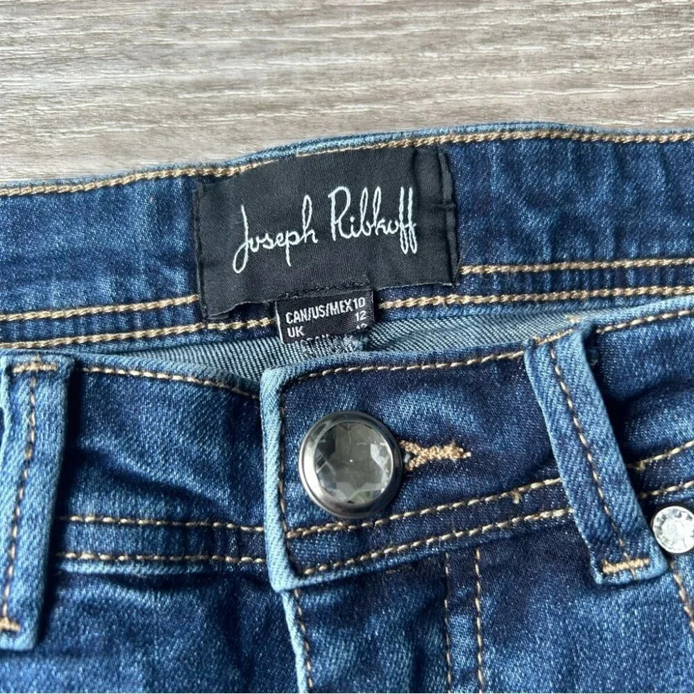 Joseph Ribkoff Paisley Embroidered Stretchy Skinny Jeans - Picture 3 of 15